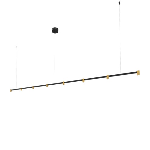Wever & Ducré+TRACE CHANDELIER 3.0 LED 16,8W 1730lm 2700K CRI>90 30°, hämardatav phase-cut, rippvalgusti, matt must/šampanja